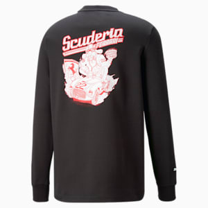 Sudadera estampada con cuello redondo Scuderia Ferrari Race para hombre, PUMA Black