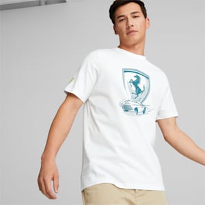 Scuderia Ferrari Race Big Shield Tonal Tee Men, PUMA White