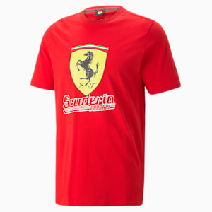 Ferrari Race Big Shield Heritage Men's Regular Fit T-Shirt, Rosso Corsa, extralarge-IND