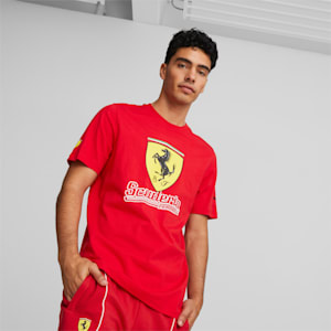 Ferrari Race Big Shield Heritage Men's Regular Fit T-Shirt, Rosso Corsa, extralarge-IND