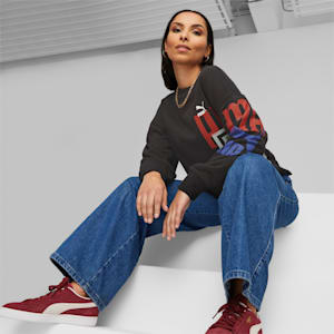Classics Gen. PUMA Women's Crew-Neck Sweatshirt, PUMA Black, extralarge-IND