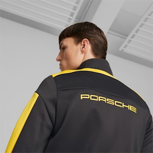 Porsche Legacy MT7 Men's Regular Fit Track Jacket, PUMA Black-Lemon Chrome, extralarge-IND