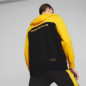 Chamarra sudadera con gorra Porsche Legacy para hombre, PUMA Black-Lemon Chrome