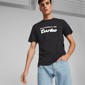 メンズ ポルシェレガシー ロゴ 半袖 Tシャツ, PUMA Black