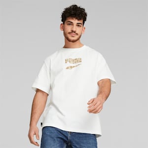Camiseta estampada con logo Downtown para hombre, PUMA White