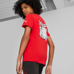 Camiseta estampada Scuderia Ferrari Race para niños grandes, Rosso Corsa