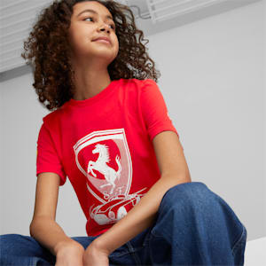 Ferrari Race Tonal Youth Regular Fit T-Shirt, Rosso Corsa, extralarge-IND