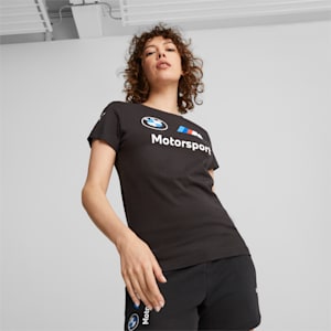 BMW M Motorsport Essential Logo Women's T-Shirt, PUMA Black, extralarge-IND
