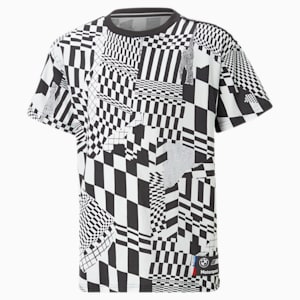 BMW M Motorsport Printed Tee Youth, PUMA White-AOP, extralarge