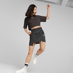DARE TO Women's Relaxed Fit Crop Top, PUMA Black, extralarge-IND
