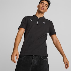 Ferrari Style Jacquard Men's Polo, PUMA Black