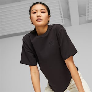 INFUSE Women's Relaxed Fit T-Shirt, PUMA Black, extralarge-IND