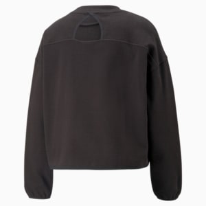 Infuse Mock Neck Women's Oversized Sweatshirt, PUMA Black, extralarge-IND