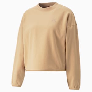 Infuse Women's Mock Neck Sweatshirt, Dusty Tan