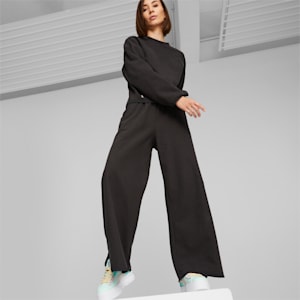 Infuse Women's Relaxed Fit Wide-Leg Pants, PUMA Black, extralarge-IND