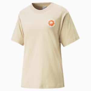 Playera gráfica holgada Downtown para mujer, Granola, extralarge