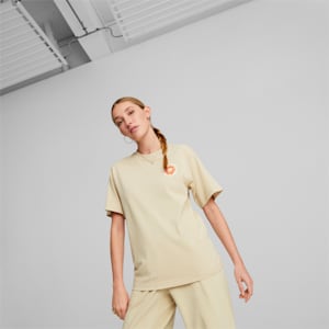 Playera gráfica holgada Downtown para mujer, Granola, extralarge