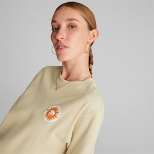 Playera gráfica holgada Downtown para mujer, Granola, extralarge