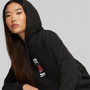 Sudadera gráfica con  gorra Downtown para mujer, PUMA Black