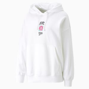 Downtown Women's Graphic Hoodie, PUMA White, extralarge