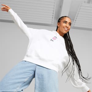 Downtown Women's Graphic Hoodie, PUMA White, extralarge