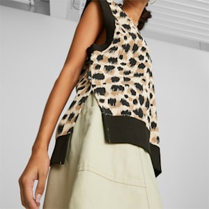 Downtown Printed Vest Women, Granola-AOP