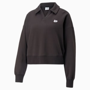 Downtown Oversized Polo Sweatshirt Women, PUMA Black