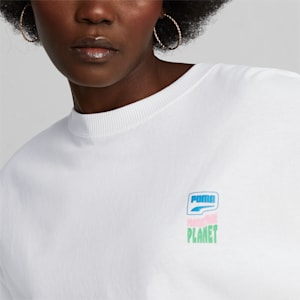 Vestido estilo camiseta estampada Downtown para mujer, PUMA White