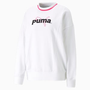 ウィメンズ PUMA TEAM モックネック スウェットシャツ, PUMA White