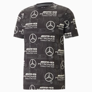 Mercedes AMG Petronas F1 All Over Print Men's Regular Fit T-Shirt, PUMA Black, extralarge-IND