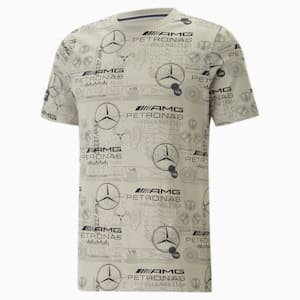 Mercedes AMG Petronas F1 All Over Print Men's T-Shirt, Birch Tree