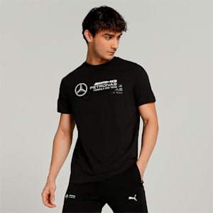 Mercedes AMG Petronas F1 Logo Men's Regular Fit T-Shirt, PUMA Black, extralarge-IND