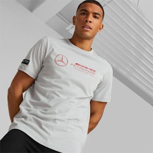 Mercedes AMG Petronas F1 Logo Men's Regular Fit T-Shirt, Mercedes Team Silver, extralarge-IND