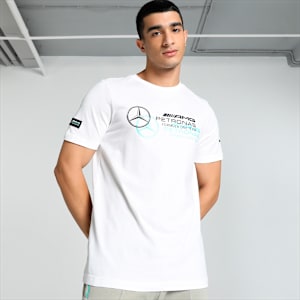 Mercedes AMG Petronas F1 Logo Men's Regular Fit T-Shirt, PUMA White, extralarge-IND