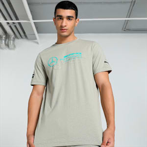 Mercedes AMG Petronas F1 Logo Men's Regular Fit T-Shirt, Birch Tree, extralarge-IND