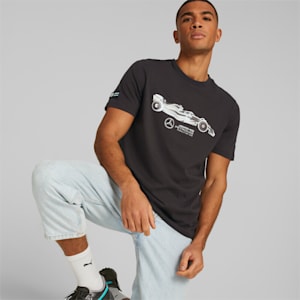 Mercedes AMG Petronas F1 Essential Car Graphic Men's T-shirt, PUMA Black