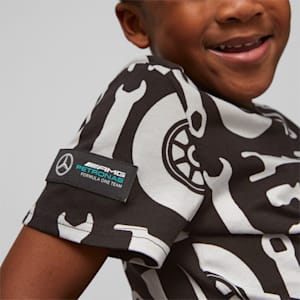 Mercedes AMG Petronas F1 All Over Print Kids' Regular Fit T-Shirt, PUMA Black, extralarge-IND