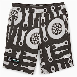 Mercedes AMG Petronas F1 All Over Print Kids' Regular Fit Shorts, PUMA Black, extralarge-IND