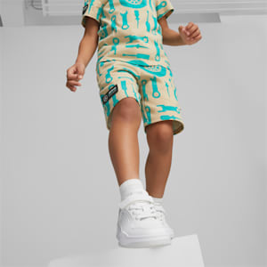 Mercedes AMG Petronas F1 All Over Print Kids' Regular Fit Shorts, Birch Tree, extralarge-IND