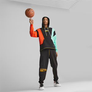 In the Paint Men's Basketball Hoodie, PUMA Black-color block, extralarge