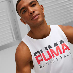 Give and Go Men's Basketball Reversible Tank Top, PUMA White-PUMA Black