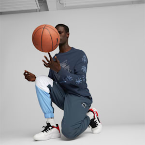 Drive Men's Long Sleeve Basketball Tee, Dark Night, extralarge