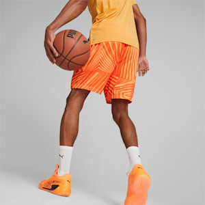 Short de basquetbol Baseline Printed para hombre, Cayenne Pepper-Multi AOP