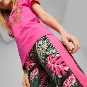 T7 Vacay Queen Printed Leggings Youth, Glowing Pink, extralarge-GBR