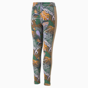 T7 Vacay Queen All Over Print Girl's Leggings, Dusty Tan, extralarge-IND