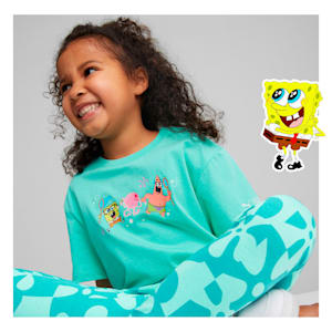 PUMA x SPONGEBOB Kids' Relaxed Fit T-Shirt, Mint, extralarge-IND