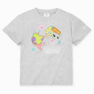 PUMA x SPONGEBOB Tee Kids, Light Gray Heather