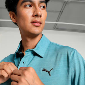 Cloudspun Haystack Men's Golf Polo, Bold Blue Heather-PUMA Black Heather, extralarge-IND