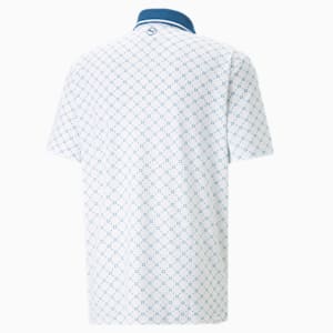 Mattr Rochester Golf Polo Shirt Men, Bright White-Lake Blue