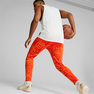 MVP Dime Basketball Pants Men, Warm Earth-Fresh Pear-AOP, extralarge